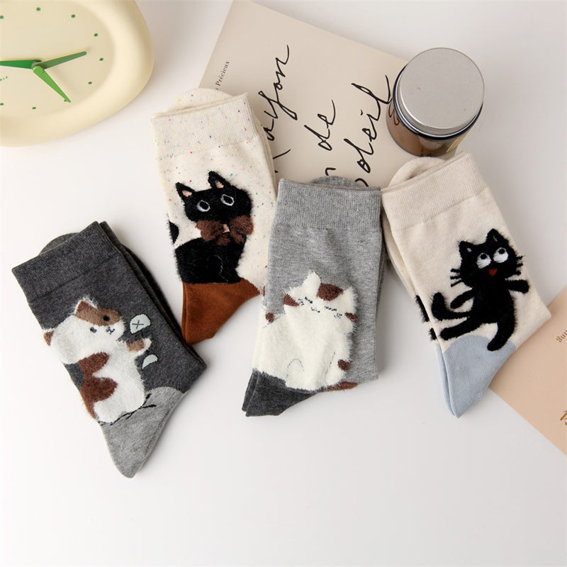 Lässige Katzenmuster-Socken