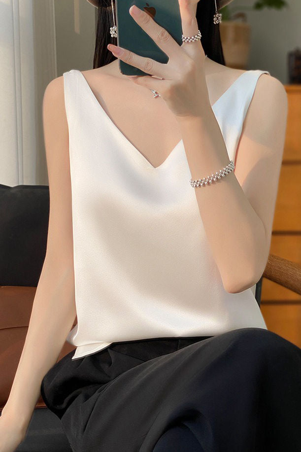 Doppelträger V-Ausschnitt Tanktop