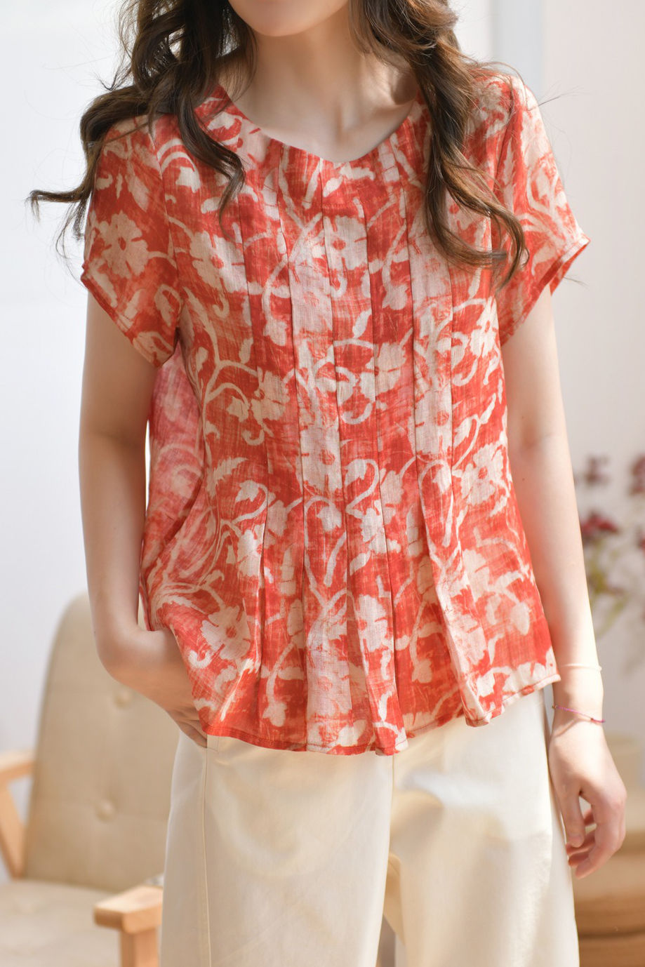 Französisches Vintage-Druckhemd