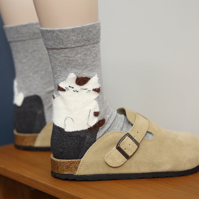 Lässige Katzenmuster-Socken