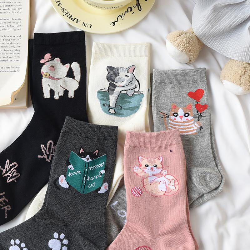 Cartoon Katze Socken