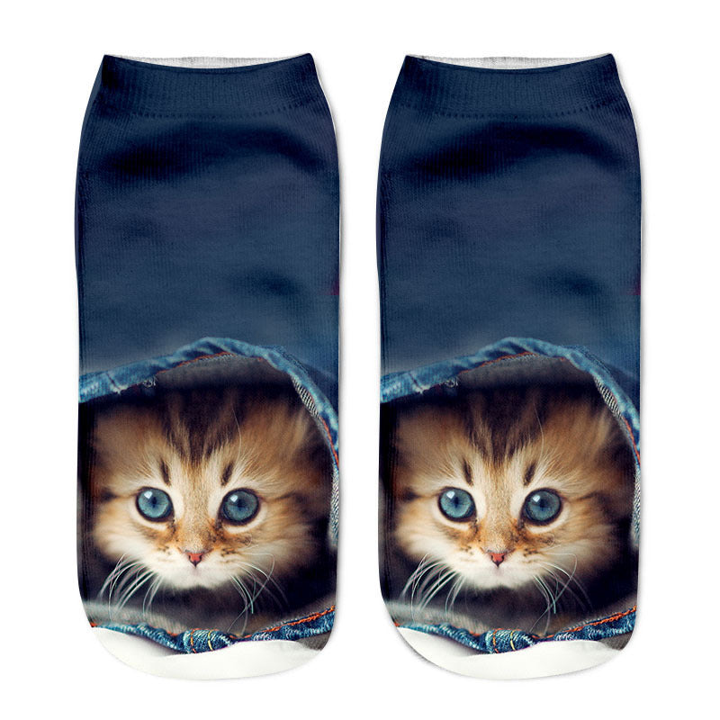Kreative Katzenmuster-Socken