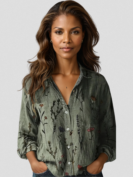 SARAH RETRO LANGARM BLOUSE