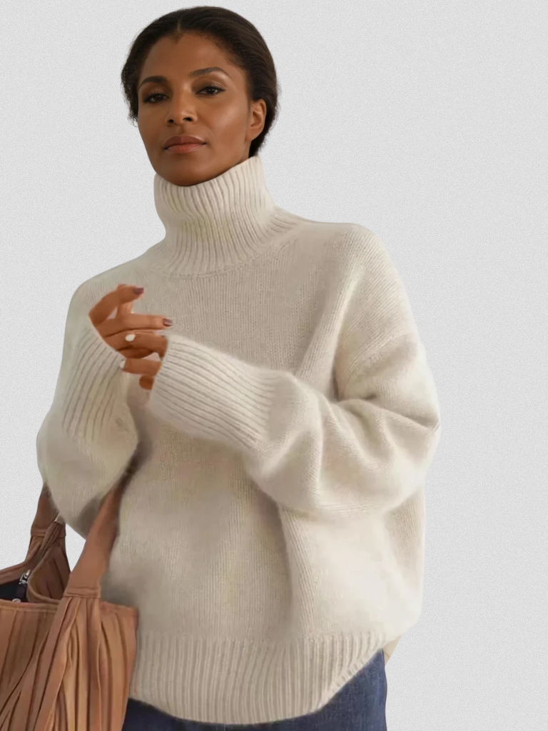 NELE LUXE STEHKRAGEN-STRICKPULLOVER