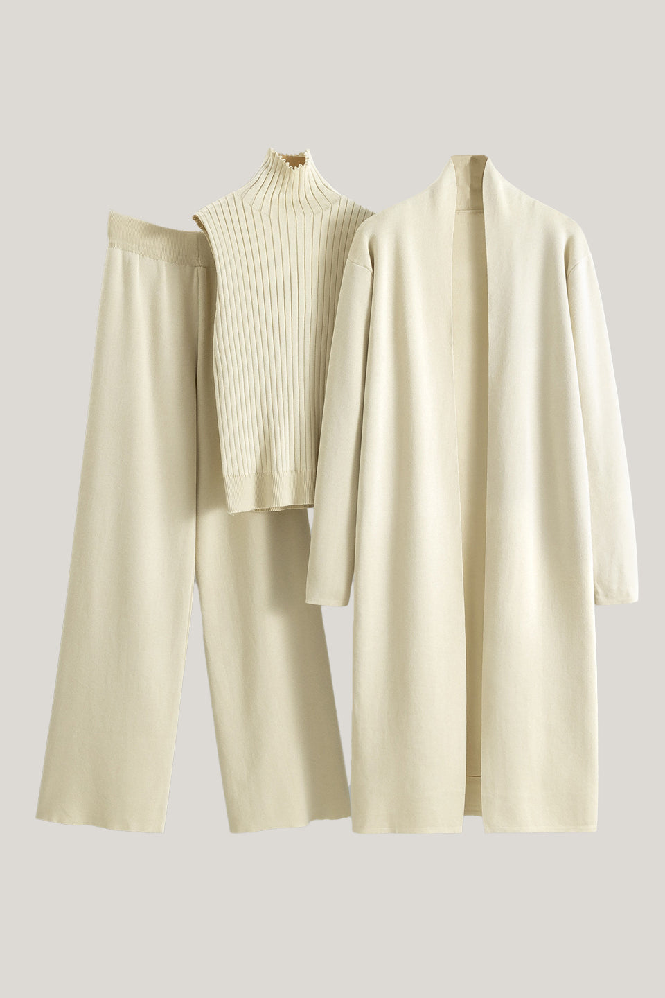 Lässiges minimalistisches ärmelloses Weste 3-Teile Set