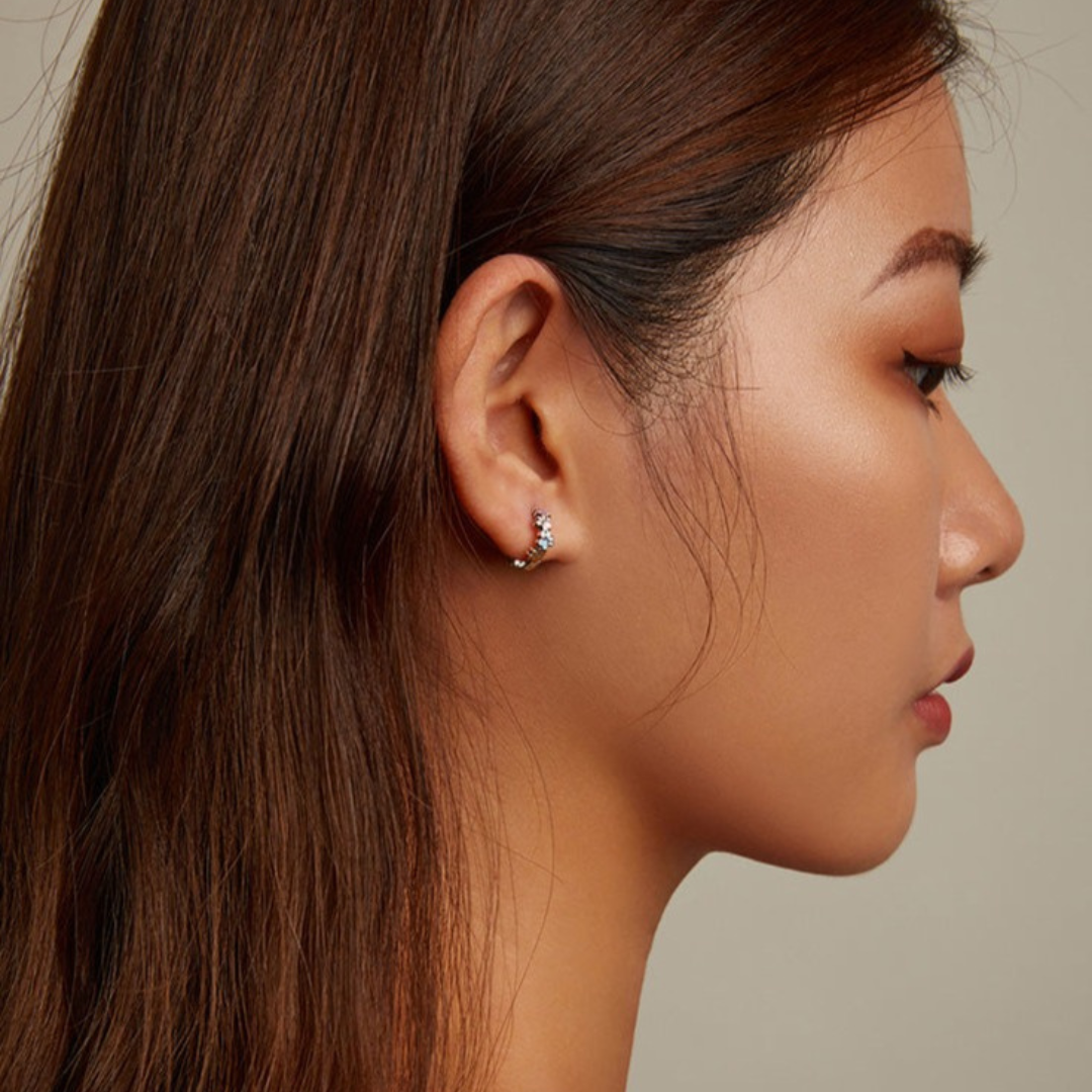 Bunte Pfoten Ohrringe aus Sterlingsilber