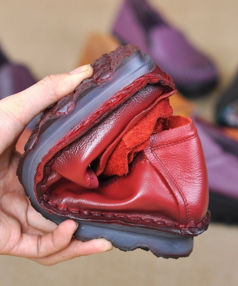 Lila Penny Loafers aus Rindsleder, weiche Penny Loafers