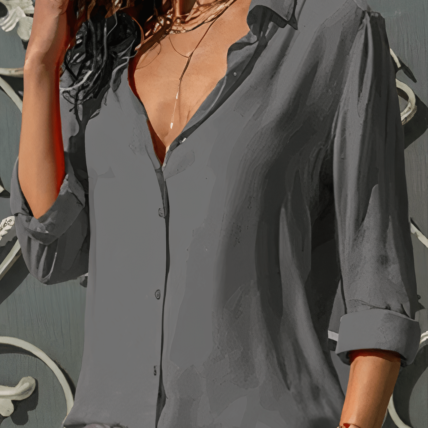 Elegante Chiffonbluse für Frauen - Rhea