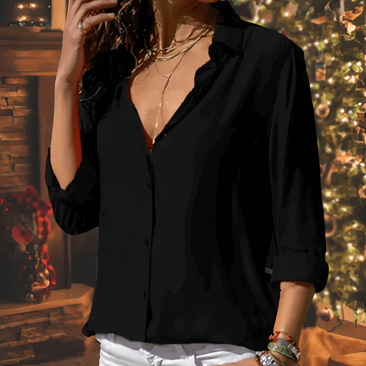 Elegante Chiffonbluse für Frauen - Rhea