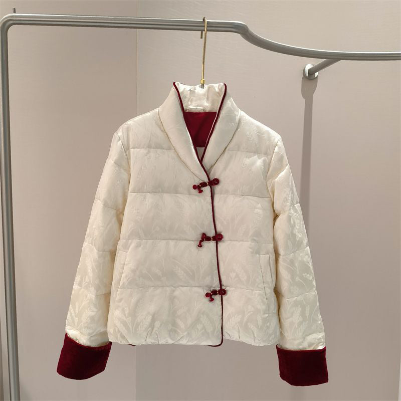 Retro Chic Chenille Puffer Damenjacke