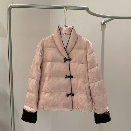 Retro Chic Chenille Puffer Damenjacke