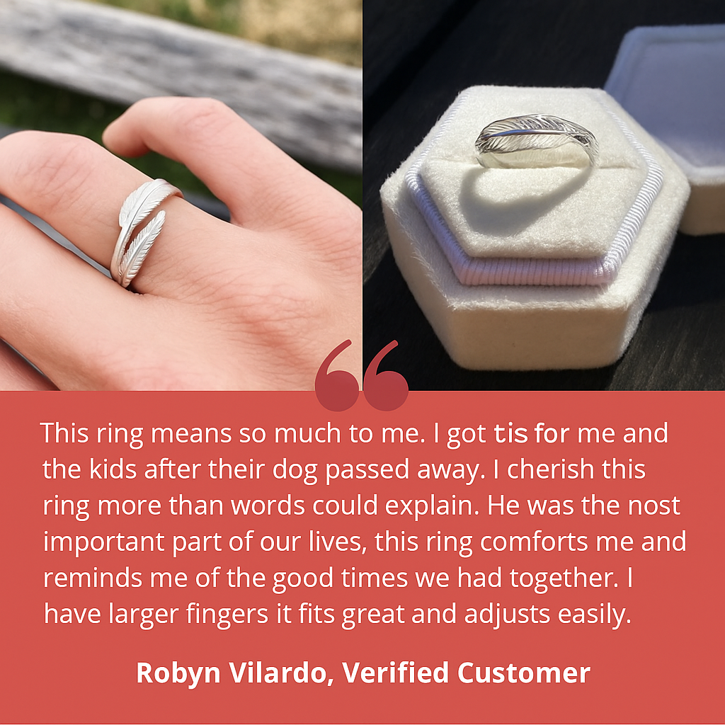 Feder Von Einem Engel - Verstellbarer Gedenkring