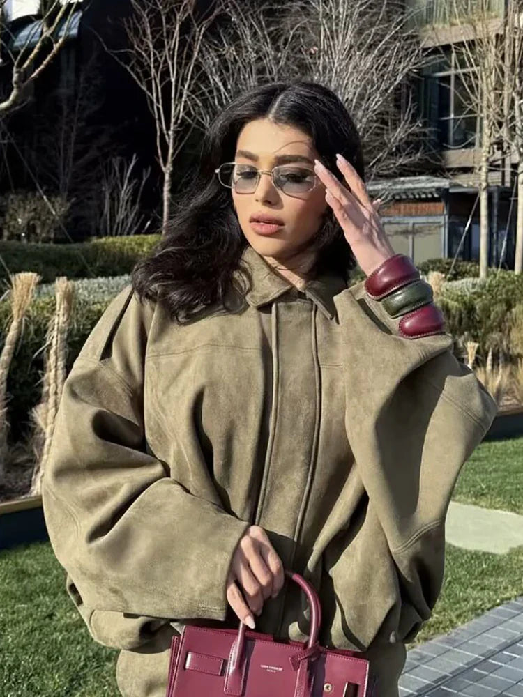 Maribel Weiches Wildleder Bomber