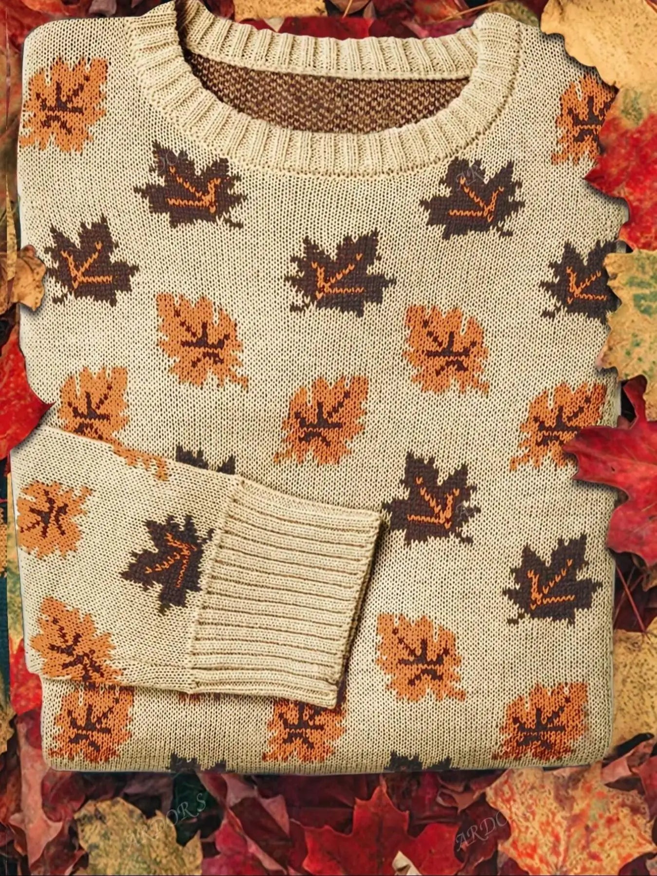 Verðandi | Vintage Isländischer Ahornblatt-Pullover