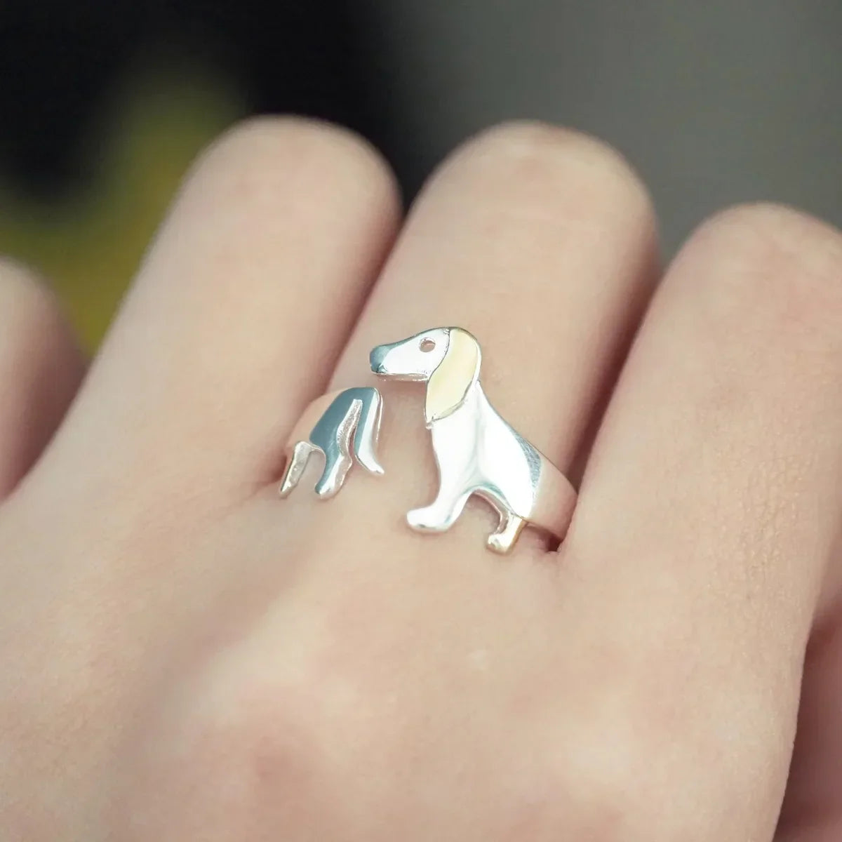 925 Sterling Silber Dachshund Ring – Verstellbare Passform