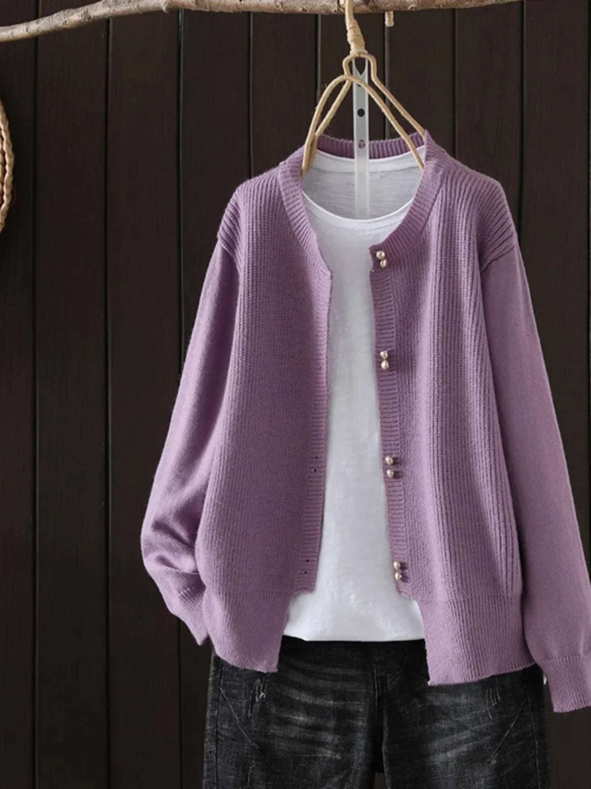 ELARA | PERLEN-KNOPF CARDIGAN