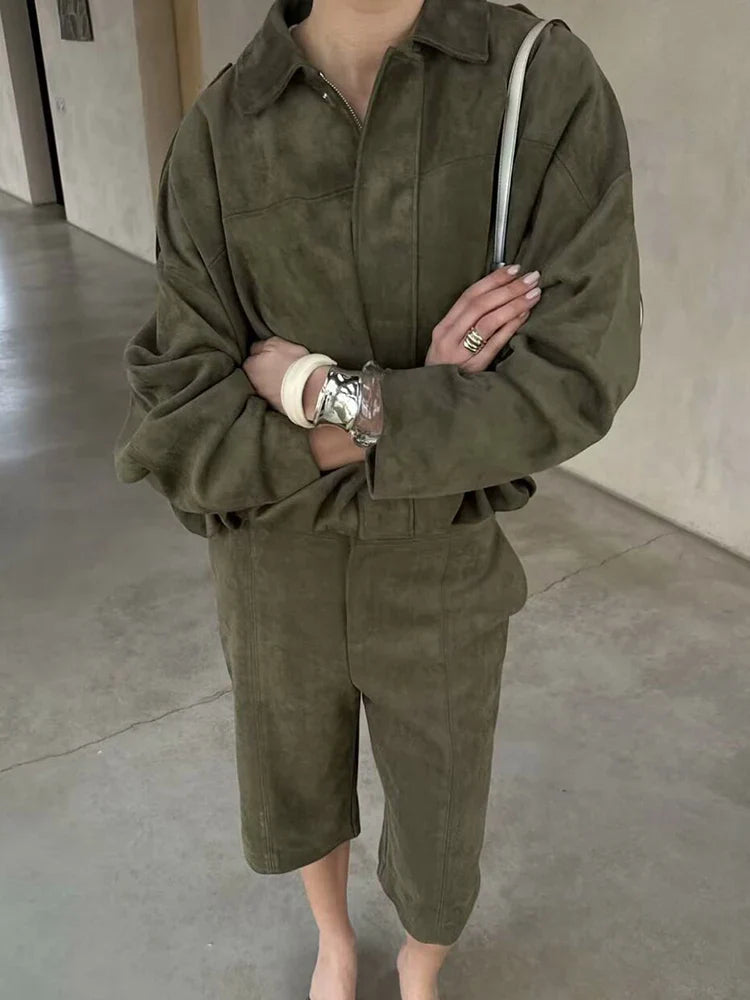 Maribel Weiches Wildleder Bomber