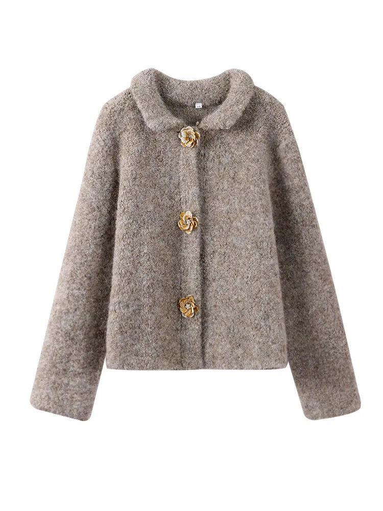 Wolljacke mit strukturiertem Knopf in Wien