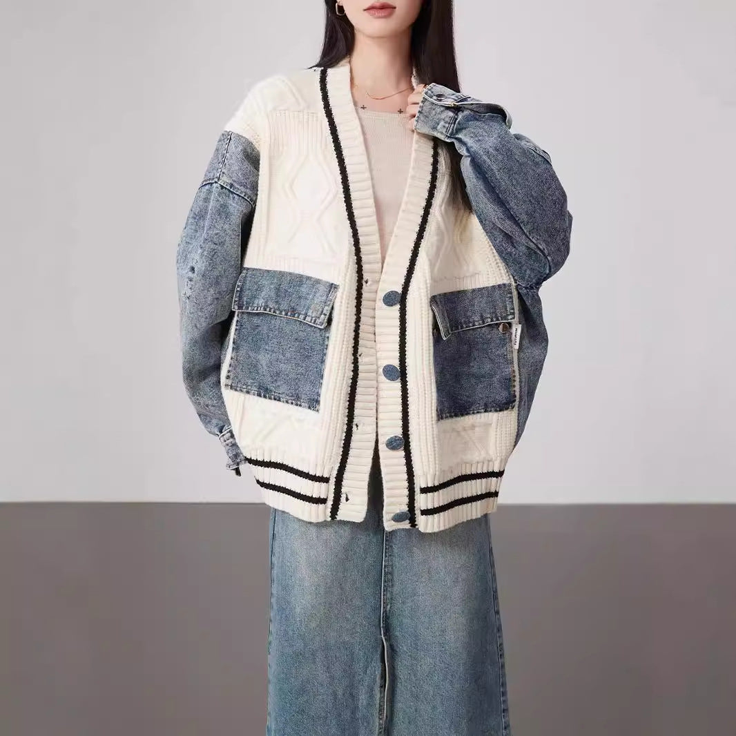 Haselnuss Denim Cardigan