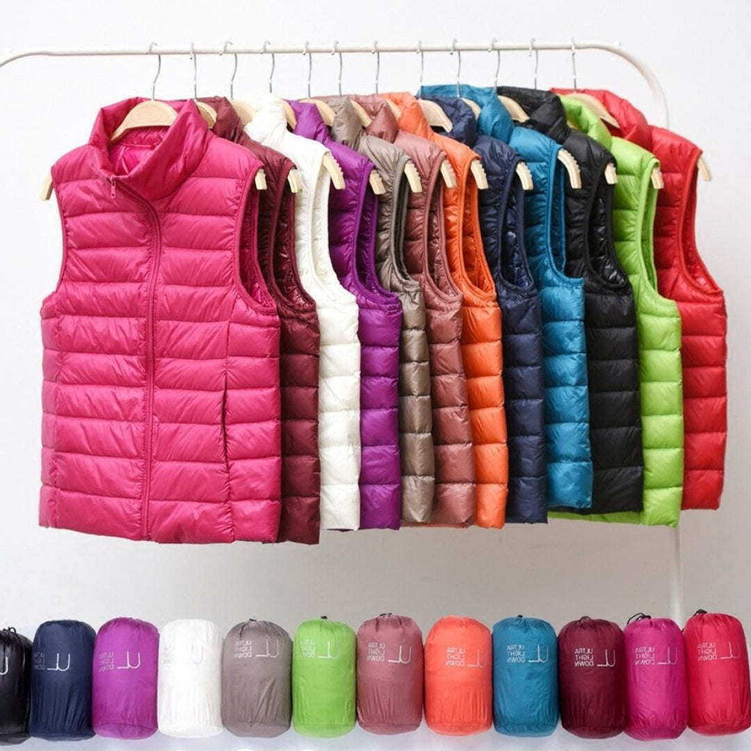 Simylle® | Neue Winterweste mit weißen Entenfedern