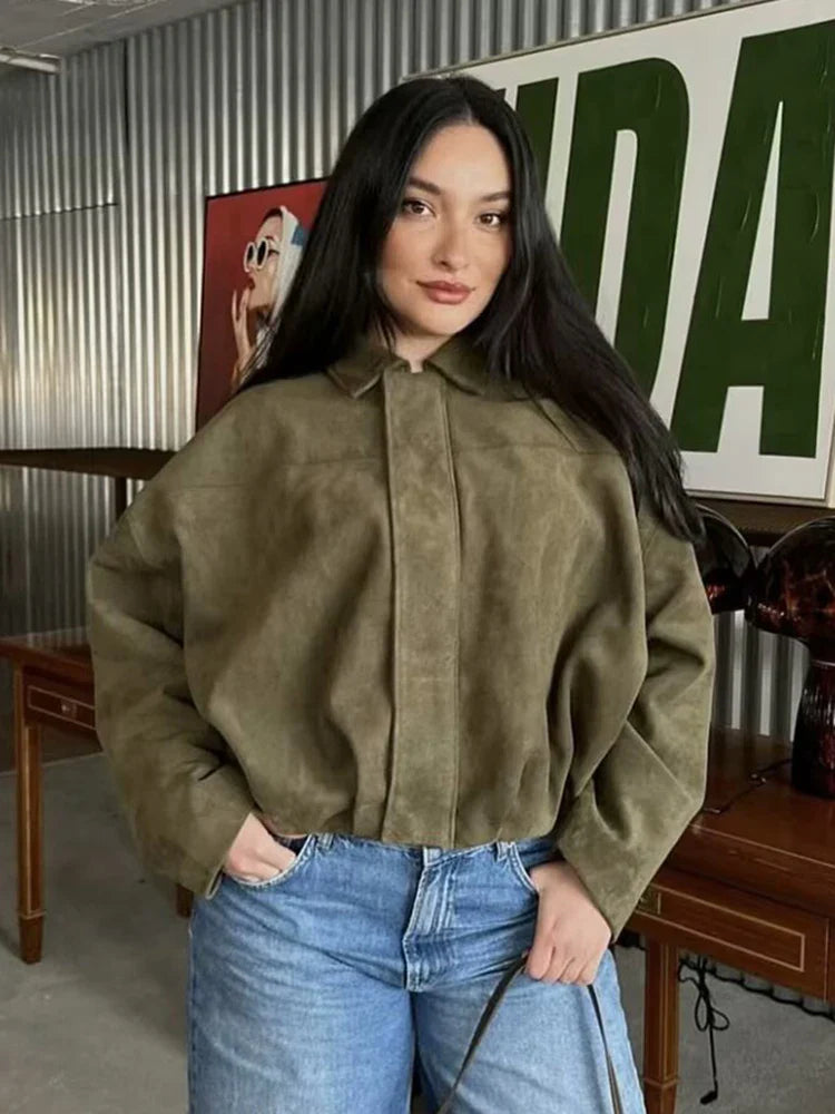 Maribel Weiches Wildleder Bomber