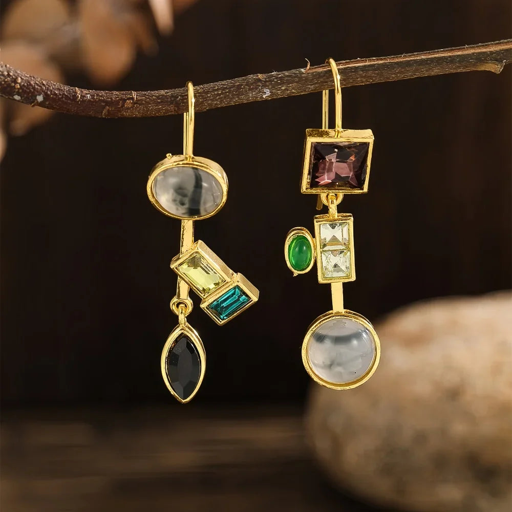 Vintage Stein-Einlege Ohrringe