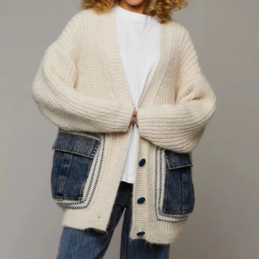 Haselnuss Denim Cardigan
