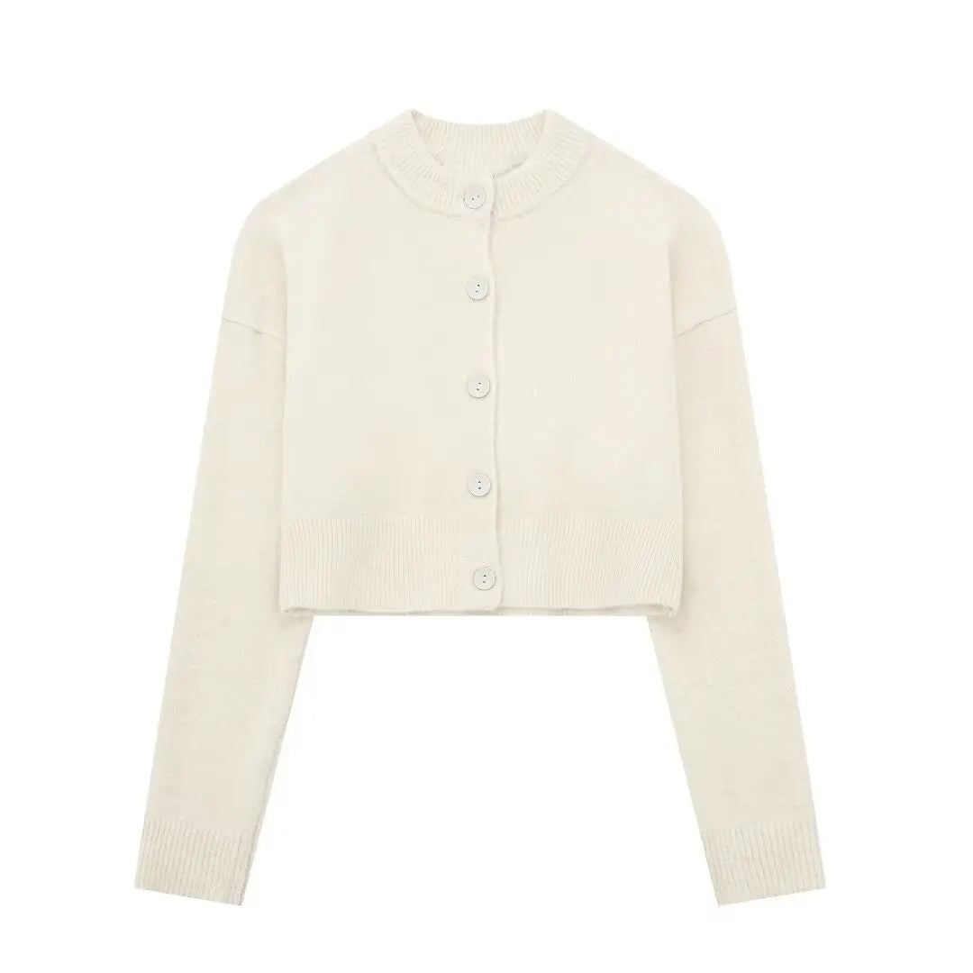 Rowan Cropped Button-Up Cardigan