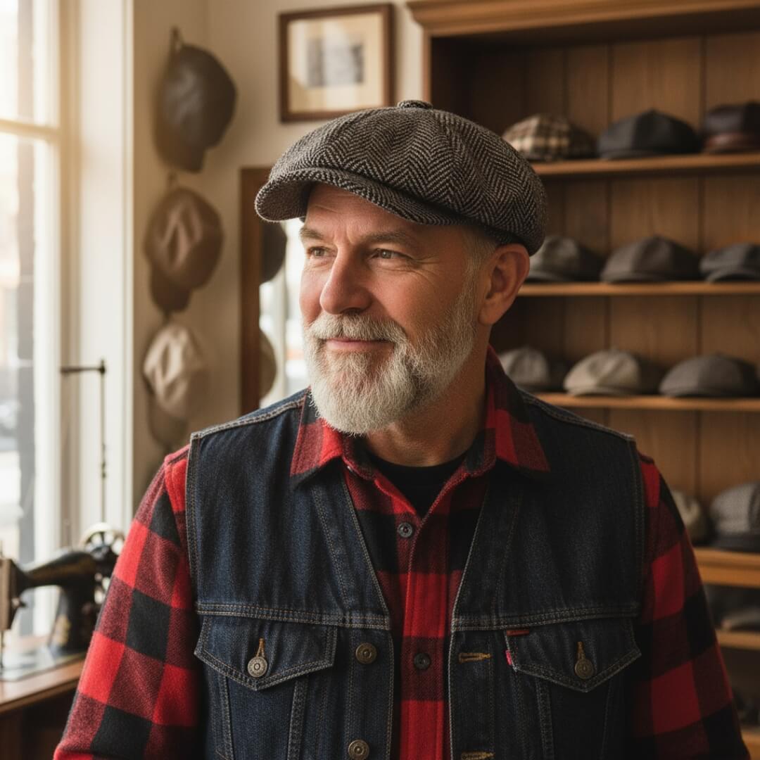 Fischgrät-Wollmischung Mütze | TUCSON