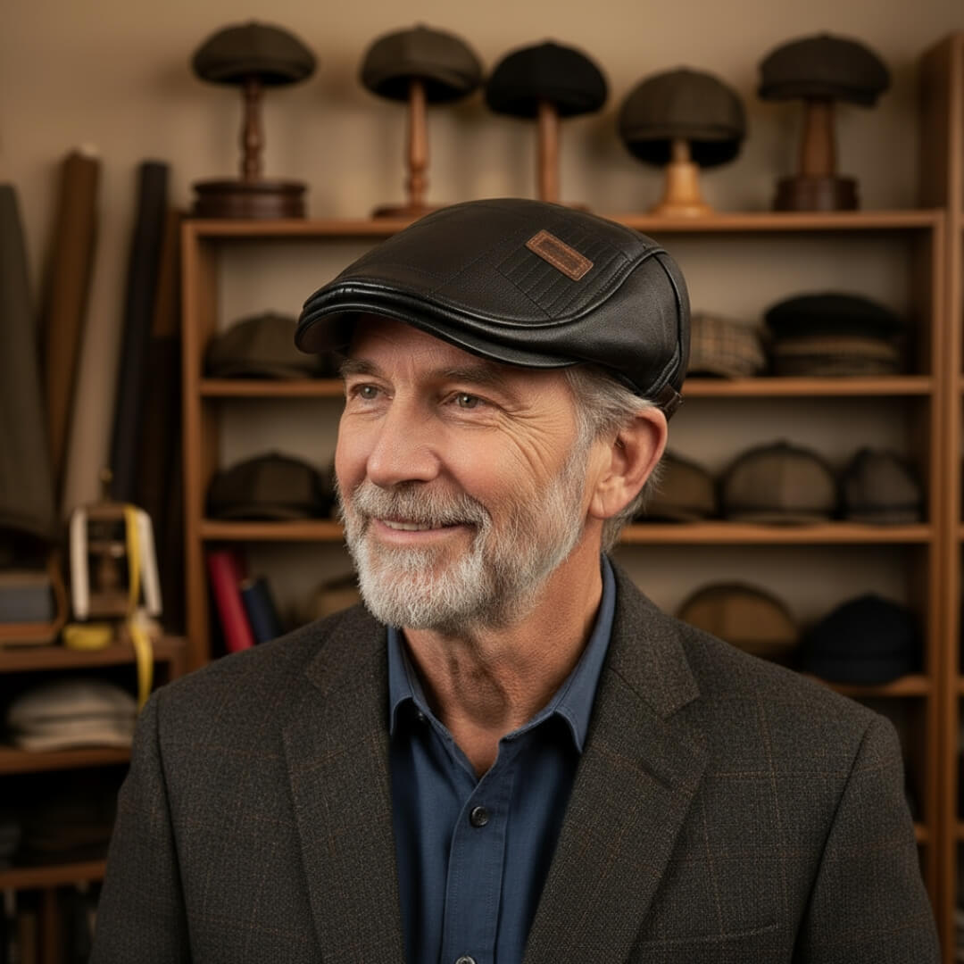 Leder Gittermütze | KOPENHAGEN