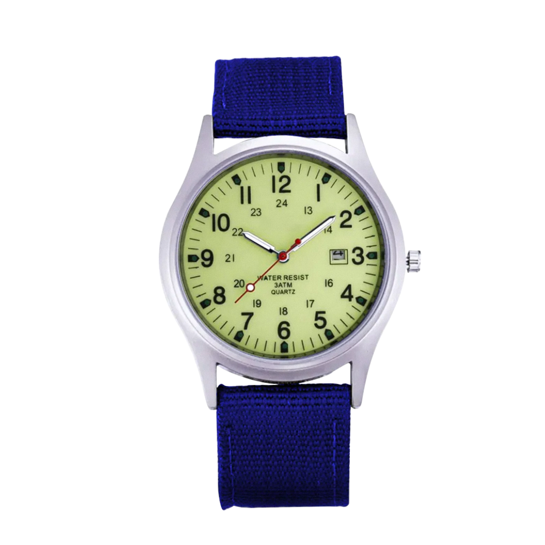 Mateo | Robuste Felduhr mit strapazierfähigem Canvas-Armband | 40mm
