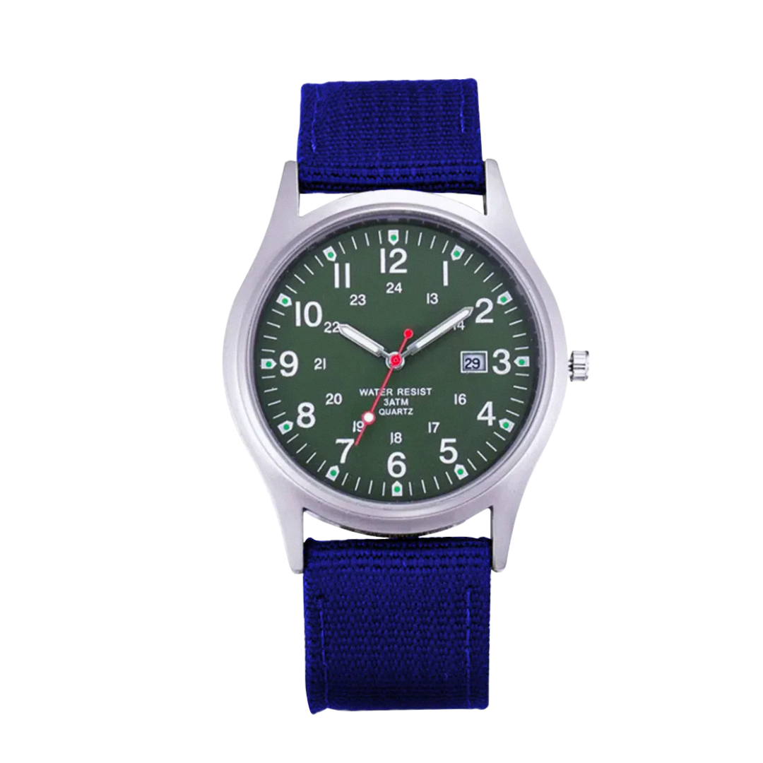 Mateo | Robuste Felduhr mit strapazierfähigem Canvas-Armband | 40mm