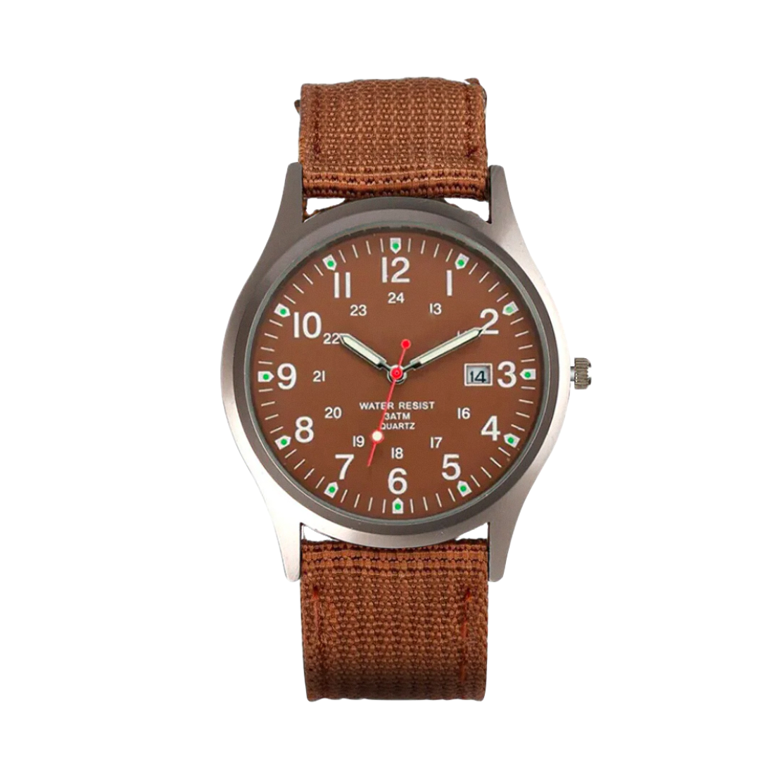 Mateo | Robuste Felduhr mit strapazierfähigem Canvas-Armband | 40mm