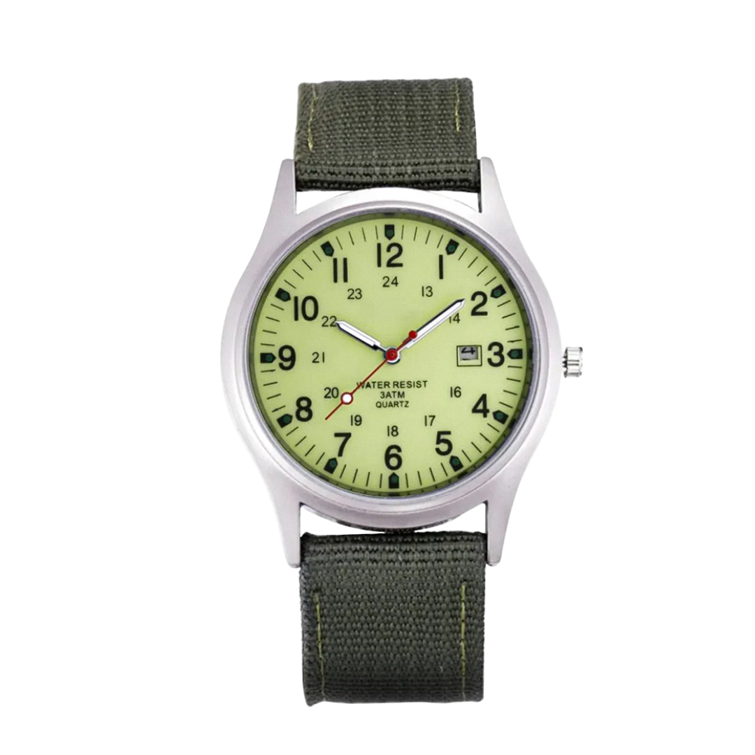 Mateo | Robuste Felduhr mit strapazierfähigem Canvas-Armband | 40mm