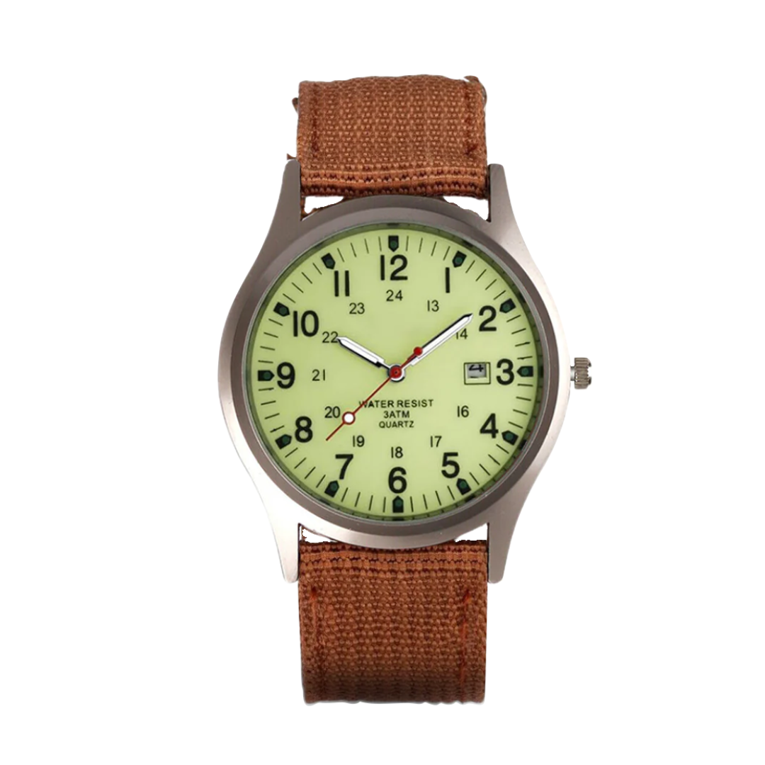 Mateo | Robuste Felduhr mit strapazierfähigem Canvas-Armband | 40mm