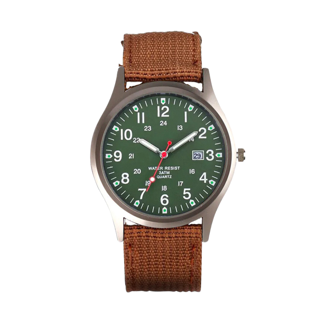 Mateo | Robuste Felduhr mit strapazierfähigem Canvas-Armband | 40mm