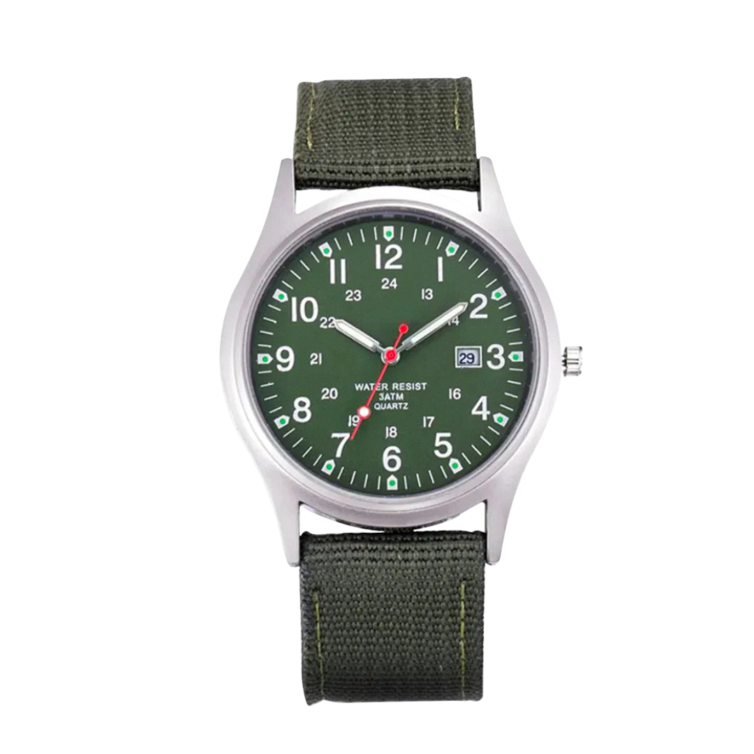 Mateo | Robuste Felduhr mit strapazierfähigem Canvas-Armband | 40mm