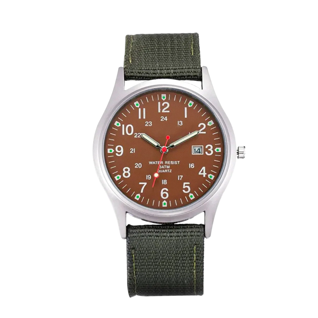 Mateo | Robuste Felduhr mit strapazierfähigem Canvas-Armband | 40mm
