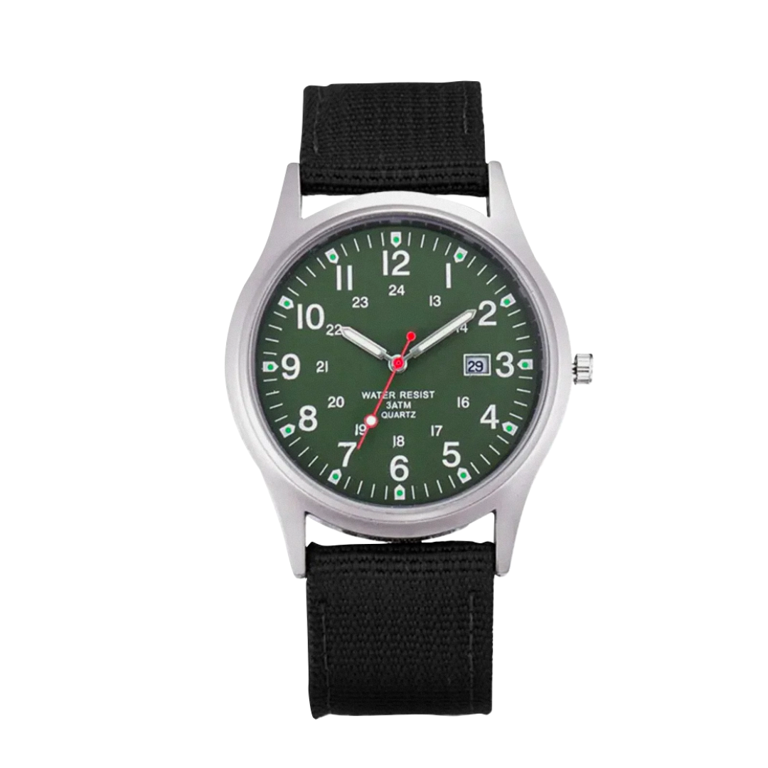 Mateo | Robuste Felduhr mit strapazierfähigem Canvas-Armband | 40mm