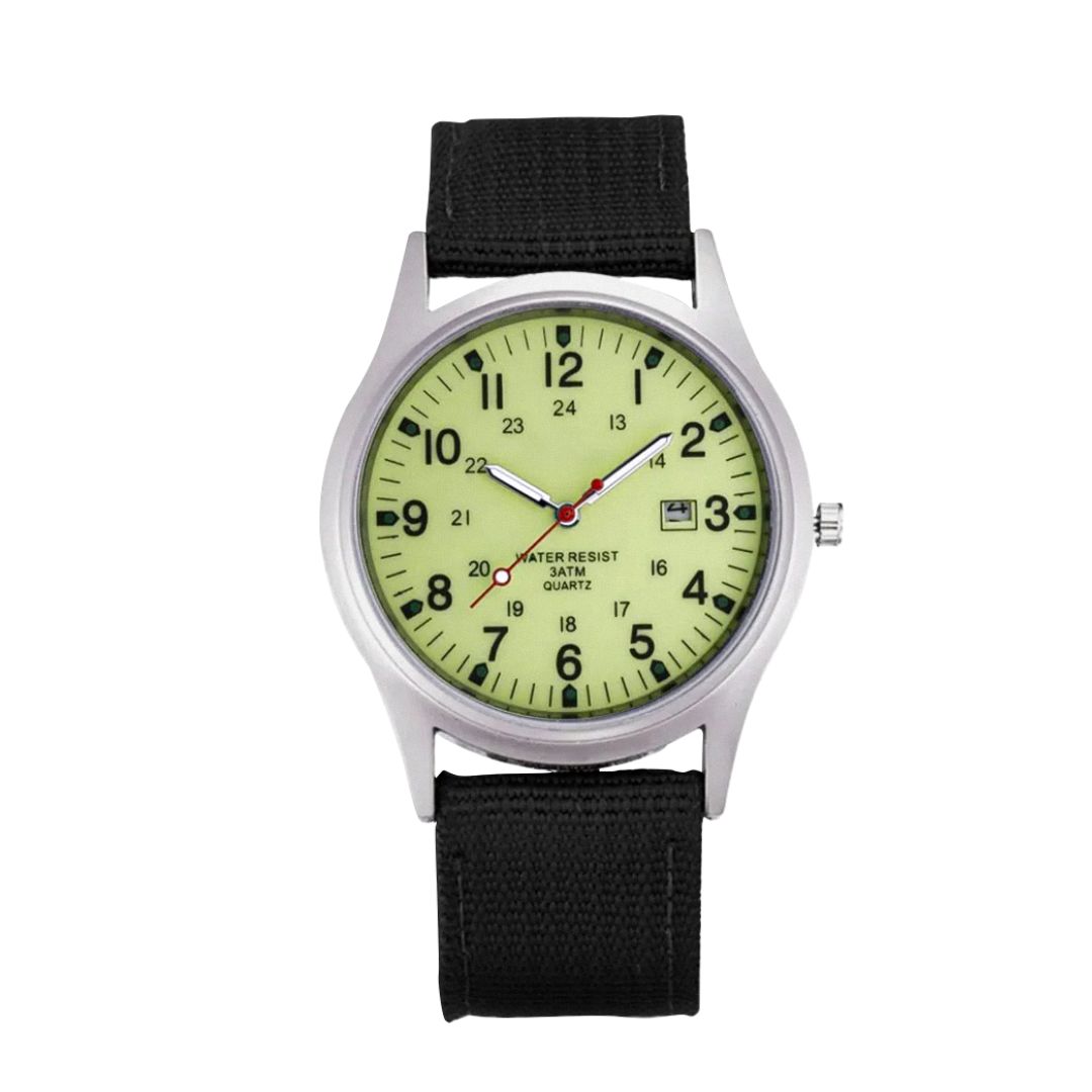 Mateo | Robuste Felduhr mit strapazierfähigem Canvas-Armband | 40mm
