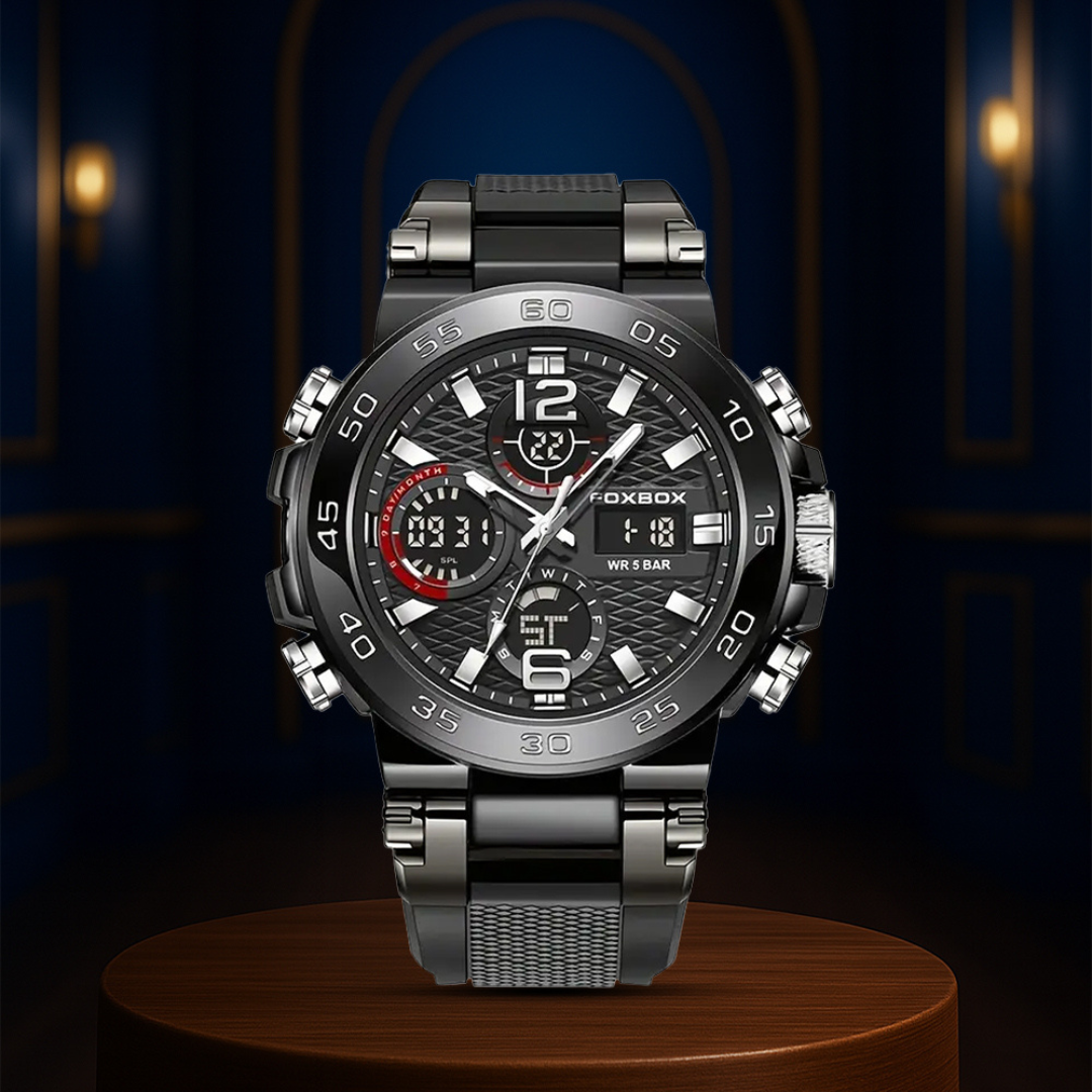 Nate | Herren Dual-Display Digitale Militär-Quarzuhr | 46mm