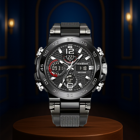 Nate | Herren Dual-Display Digitale Militär-Quarzuhr | 46mm