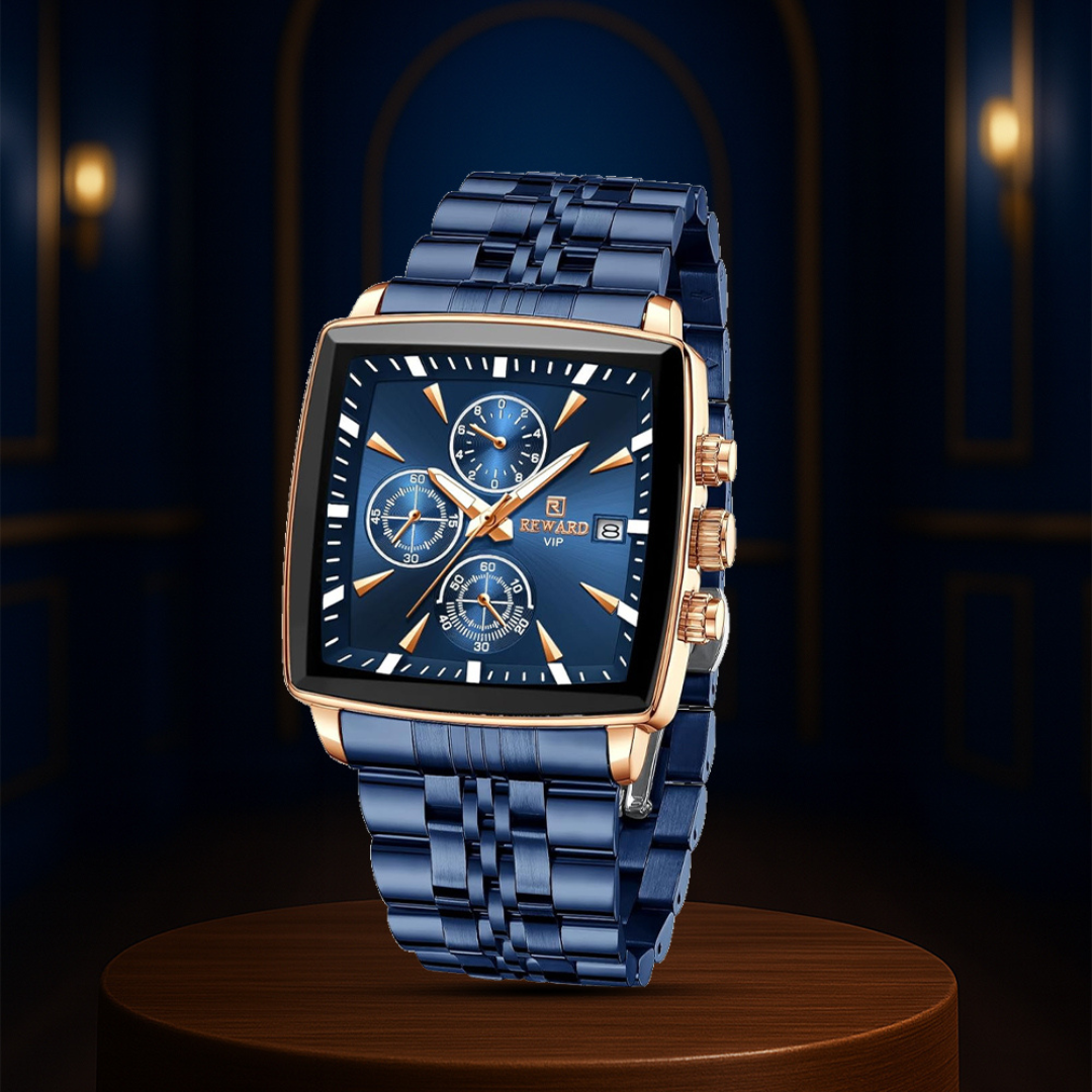 Troy | Herren Rechteckige Luxus Quarz Armbanduhr | 47mm