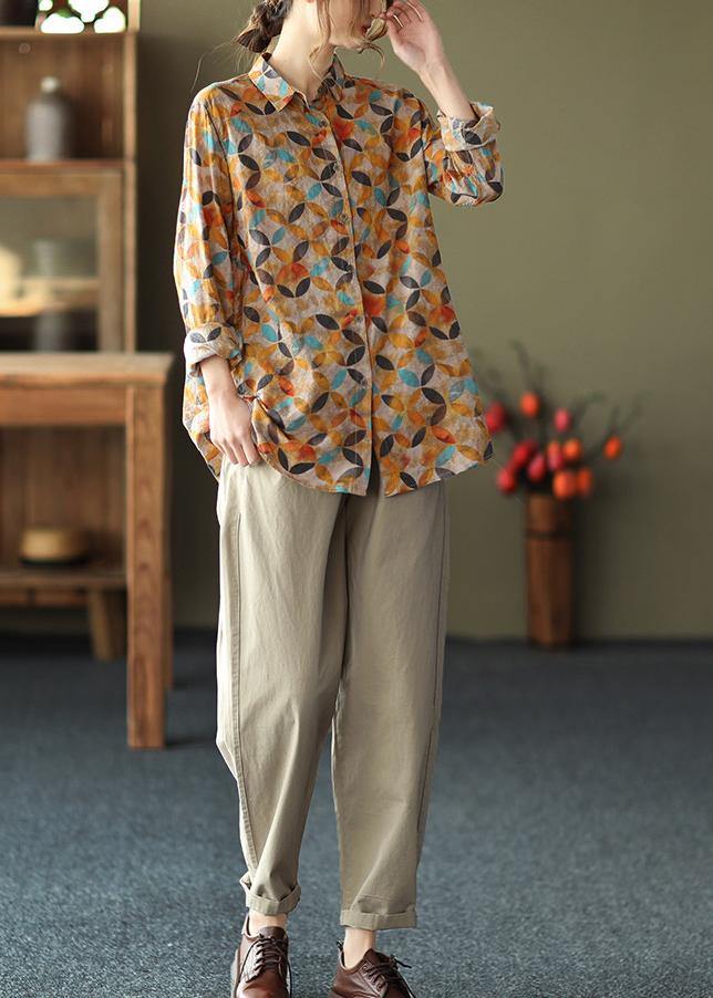 Einzigartiges Revers Patchwork Frühling Tunika Muster Fotografie Rote Druck Bluse