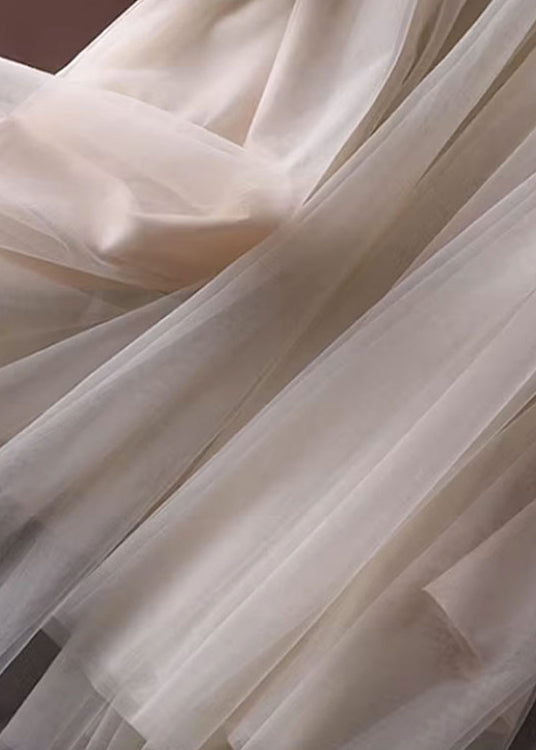 Einzigartiges weißes Tüll-Patchwork-Jeans-Trägerkleid Sommer