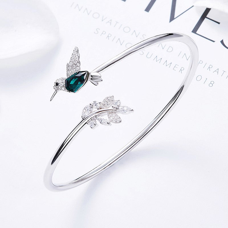 Verstellbarer Kolibri-Ring mit Strass-Diamant
