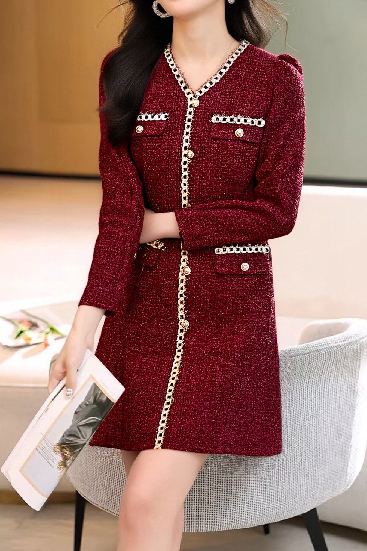 Elegantes Temperament Midikleid