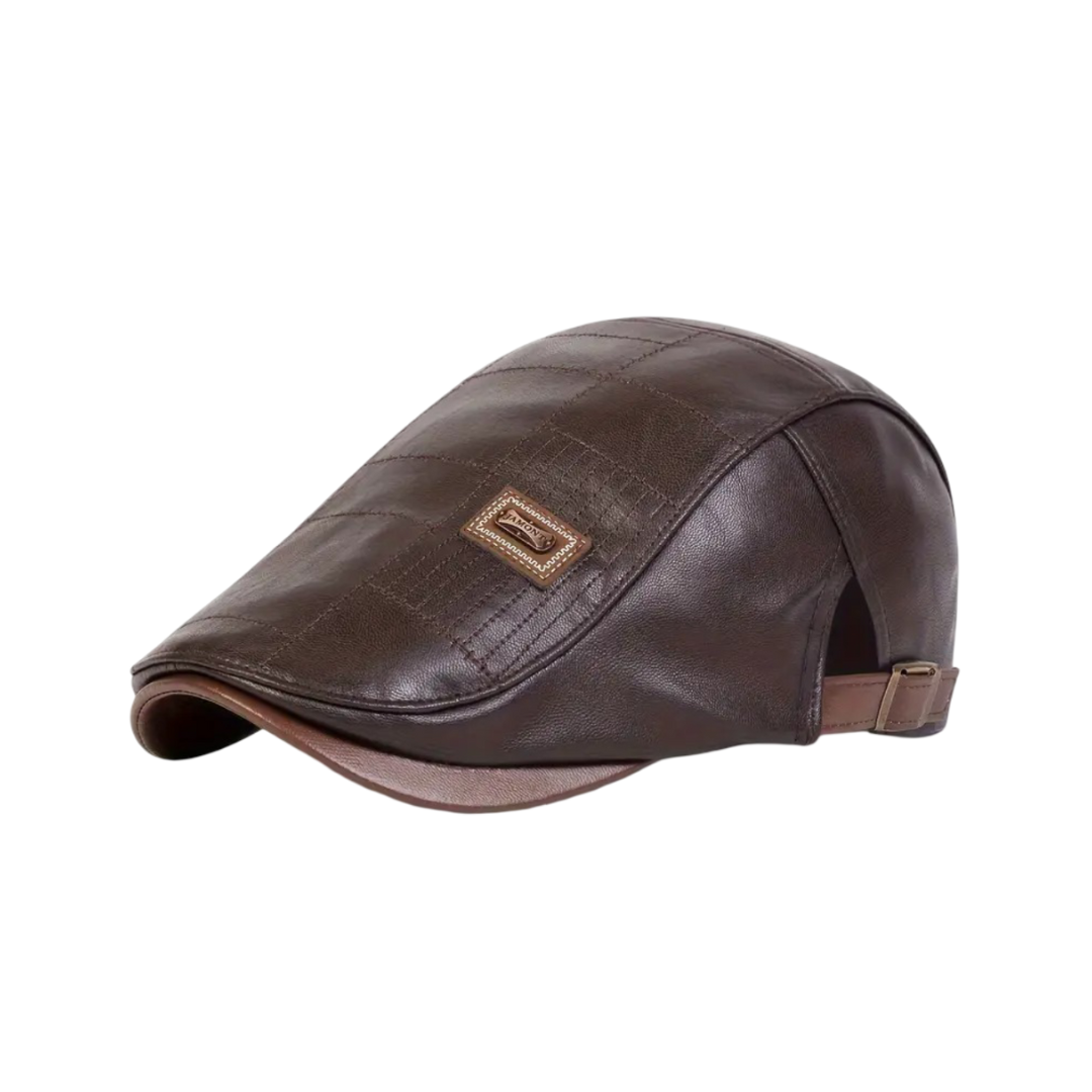 Brendon | Klassische Leder Newsboy Cap für Herren