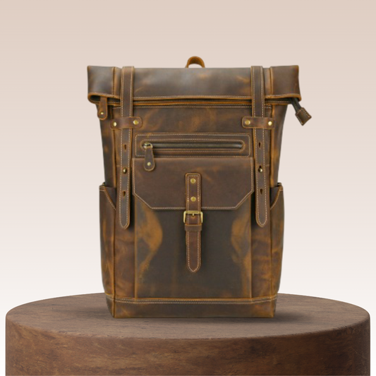 Stephen | Vintage Leder Roll-Top Rucksack