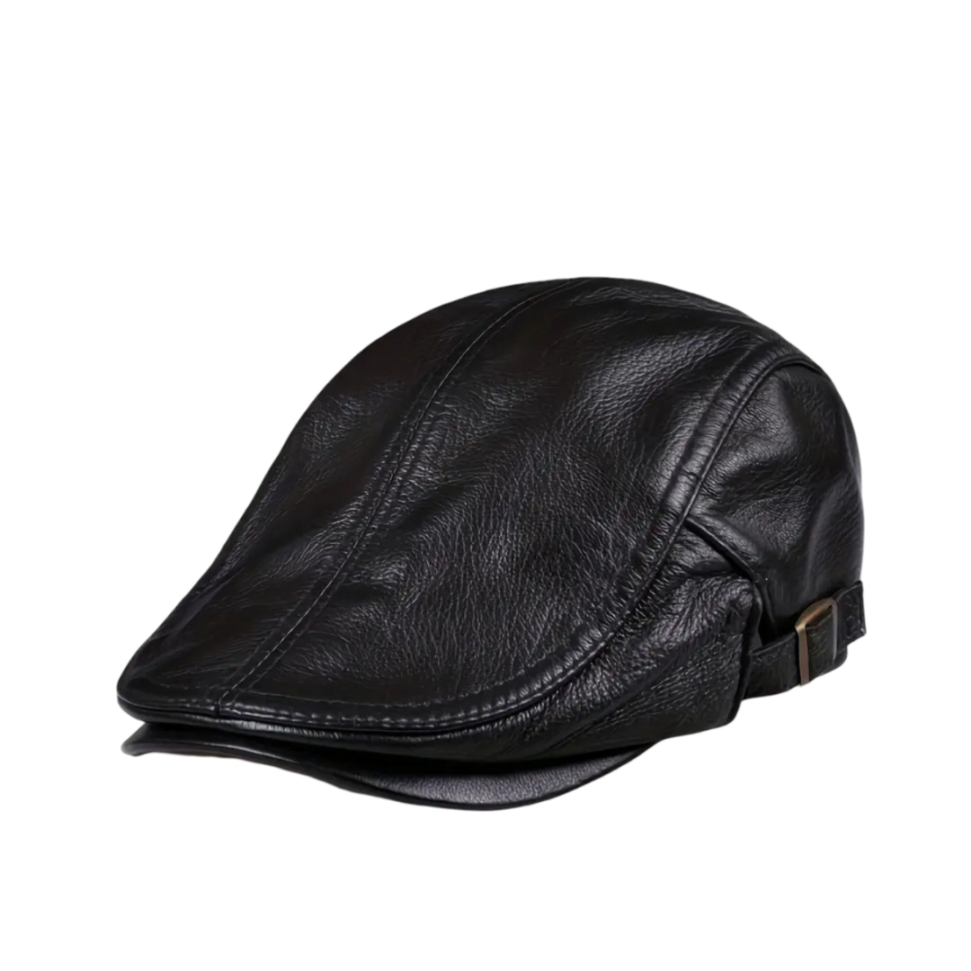 Hanz | Echtes Leder Verstellbare Newsboy-Cap